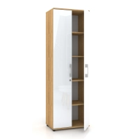 Szafa biurowa G 60 2d HIKORA Naturalna 60 cm biała/połysk zamek